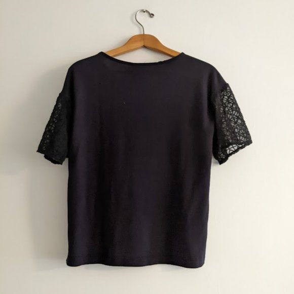 Dolan Black Shirt with Mesh Sleeves Size XS - Picture 5 of 8